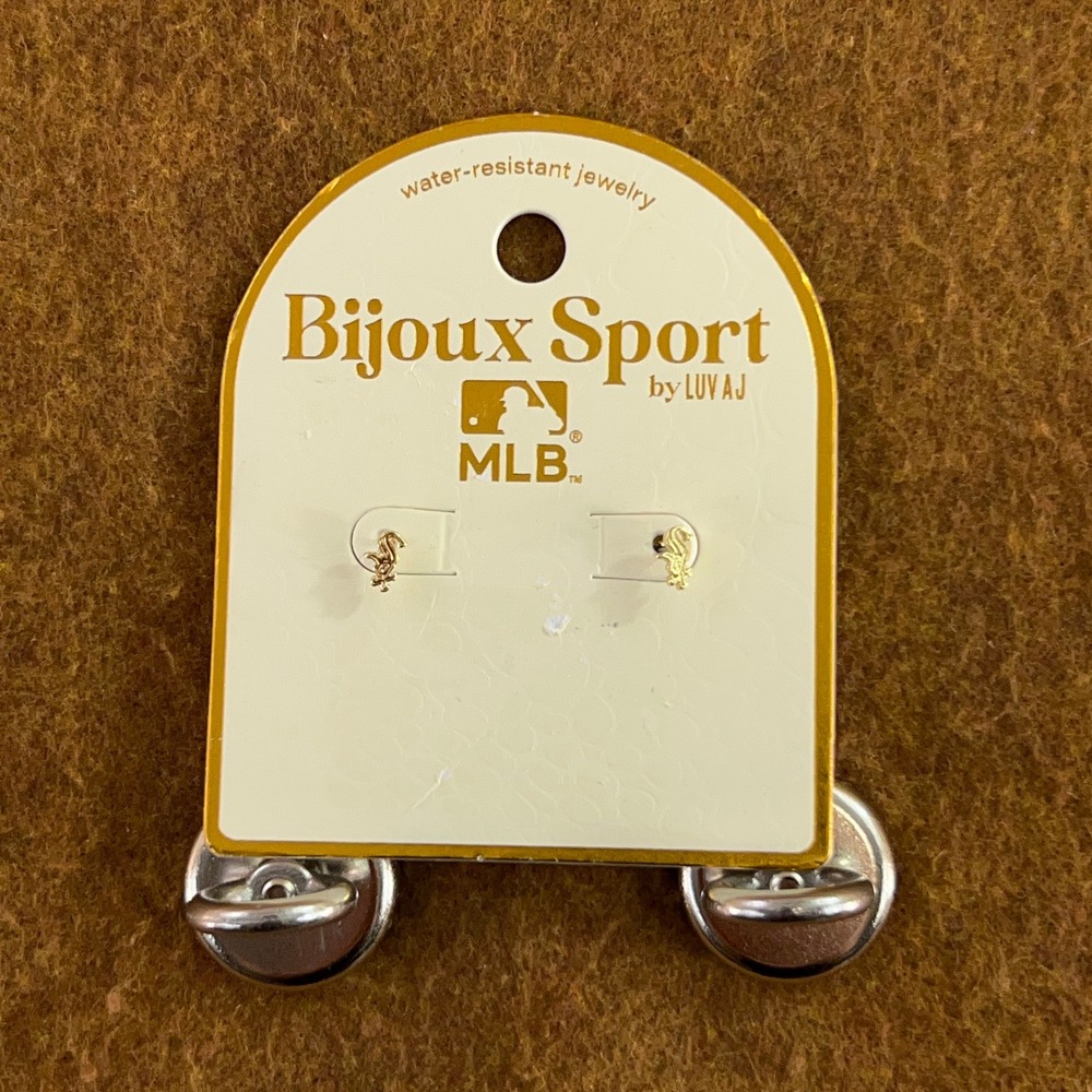 Bijoux Sport Women OS Gold Chicago White Sox MLB Stud Earrings NWT